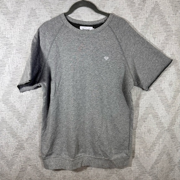 Men's Diamond Supply crewneck knit grey t-shirt size L - Picture 3 of 6